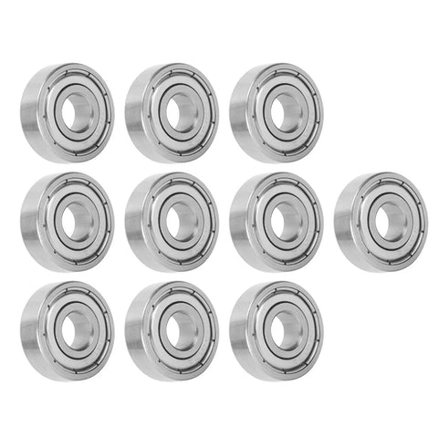 Stainless Steel High Speed Quiet Roller Skate Bearings For Skates Skateboards Longboards Inline And Electric Boards 7x19x6mm 10 Pcs Built Tough For A Smoother Quieter Ride arranged in two rows.