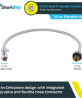 1/2 Inch Straight Stop To 1/2 Inch NPSM Click Seal Faucet Connector, 30 Inch Push To Connect Brass Plumbing Fitting Hose