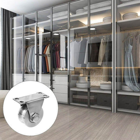 Heavy Duty Sliding Door Rollers With Double Bearings U Groove Track Wheels Stainless Steel Easy Install for cabinets and gates
