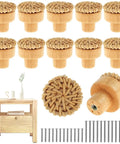 Grab These Snazzy Wooden Rattan Furniture Knobs And Pulls For Your Dresser Or Cabinet, Featuring Easy Single Hole Installation, Stylish Round Weave Design, And Durable Build Ideal For Upgrading Kitchen Cupboards Bedroom Drawers Or Bathroom Storage Units. Wooden rattan cabinet knobs with screws, round weave top, for dresser and cupboard use