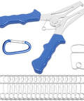 20 Pcs Solid Steel Miter Spring Clamps Kit With Ring Holder For Woodworking Trim, Crown Molding, And Picture Frames. blue handle
