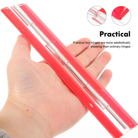 Self-Adhesive Acrylic Folding Hinge For Jewelry Boxes And Cabinets No-Drill No-Screw Mini Box Hinge in hand