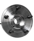 Front view of the Replacement Front Wheel Hub And Bearing Assembly For 2005 2010 Grand Cherokee And 2006 2010 Commander With 5 Lug And ABS AUQDD 513234 OE Style Ready To Roll Maintenance Free Bolt On Easy Install Wheel Hub Bearing Unit