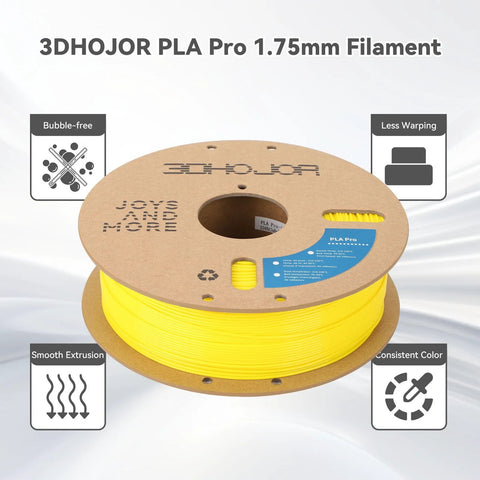 PLA Plus 1.75mm Filament For 3D Printing, 1kg Yellow Cardboard Spool, High Strength And Toughness, Low Shrinkage, on display