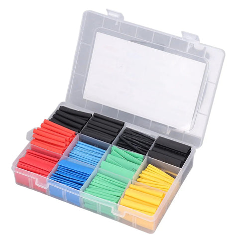 Ultimate 530 Pcs Electrical Insulation Protection Kit With Durable Heat Shrink Tubing Sleeve Variety Pack For Wire Wrap, Solder Joint Repair, Broken Cable Fix, And Led Filament Restoration In A Compact Wear Resistant Polyolefin Assortment, open case