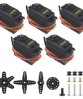 MG995 Metal Gear Servo Motor Pack Of 5, 180 Degree with metal gears and accessories for RC cars and robots.
