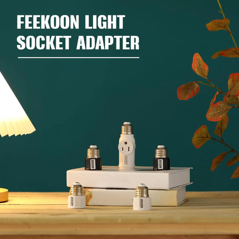E26 Light Socket To Plug Adapter Converts Socket Into Grounded Three Prong Outlet While Keeping Bulb Holder Two In One Display