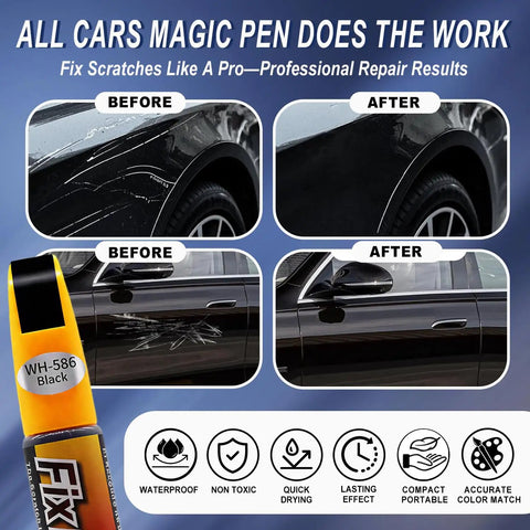 2 In 1 Car Scratch Repair Kit With Color Accurate Touch Up Paint For Cars Quick Drying Safe Easy To Use Weatherproof Pen