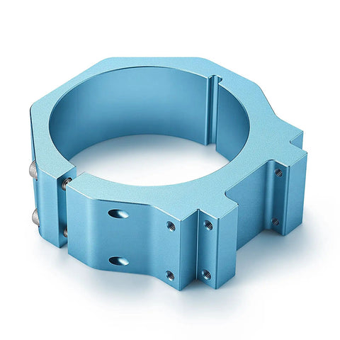 80mm Diameter Aluminum Spindle Motor Holder Mount for CNC Router Water Cooled Spindle Heavy Duty Upgrade in blue aluminum