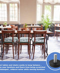 Cafe setting with 12 Pack Adjustable Furniture Leveling Feet For Tables Chairs Cabinets And Desks Heavy Duty Screw On Levelers inset image