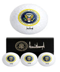 Trump Signature Golf Balls 3 Pack With Display Gift Box Dope Collectible Golf Balls For Trump Fans Political Memorabilia White Finish