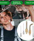 Mechanic using Pro Grade Grease Gun Needle Tips Set with straight and bent nozzles for precision lubrication in tight spaces