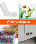 Premium Top Shelf Heavy Duty Invisible Acrylic Hinges With Rust Proof Stainless Steel Shaft Self Adhesive Continuous Piano Hinge Three Pack For Diy Kitchen Cabinets used in clear storage box applications.