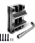 Five Axis CNC Self Centering Vise With Detachable Jaws ZF-70-100 For Precision Milling, 6 To 80mm Clamping Range, Positive Jaw 28-80mm And Reverse Jaw 6-54mm, Compact 100x71x52mm Size, Easy Setup, Beefy Pro Grade Build, with wrench and bolts