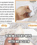 Hand washing a Rug Grippers With Super Sticky Hold For Anti Curling And Non Slip Carpet Tape Keeps Rugs In Place, 8 Pack White