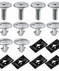 Heavy Duty 16 Pcs Lower Engine Cover Pin Screws Kit With Extra Cross Fasteners And Radiator Splash Shield Clips For Honda Accord Civic Crv Acura with silver and black fasteners