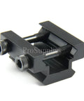 Rock Solid Half Inch Flat Top Riser Block Mount With 3 Slot Picatinny Rail for Weaver Systems, Aluminum Alloy Construction, close-up view