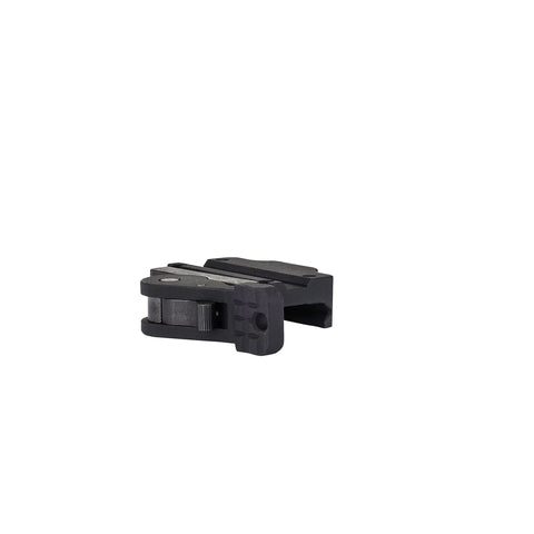 Side view of MRO Miniature Rifle Optic Lever Quick Release Low Mount in black aircraft-grade aluminum for AR rifles.