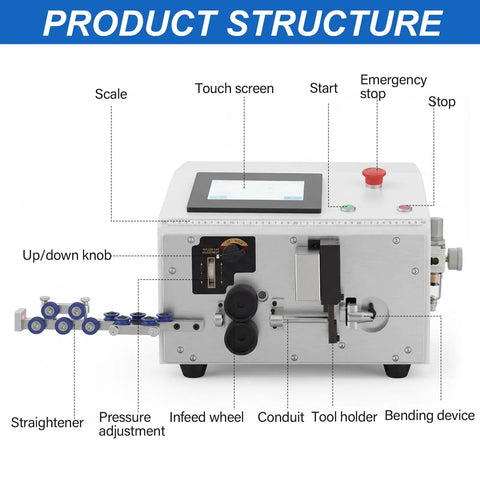 LABFENG Auto Wire Stripping And Cutting Machine For Solid And Stranded Cables Up To 6 Square Bvr handles showing touch screen and controls.