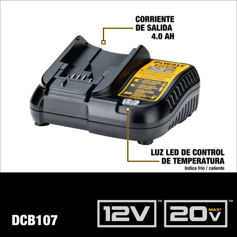 12V And 20V MAX Lithium Battery Charger with LED Status Indicator and temperature control shown in bulk packaging