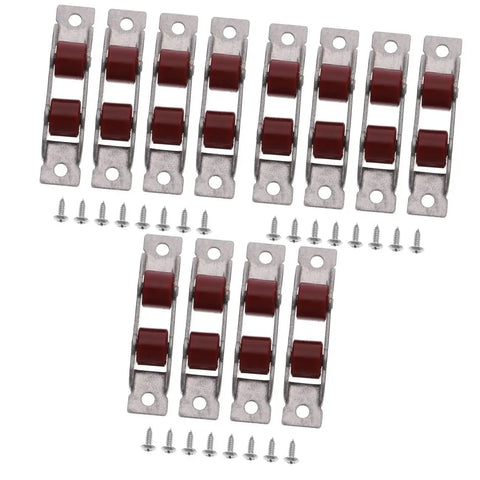 Heavy Duty Stainless Steel Double Roller Track Pulleys And Silent Glide Sash Wheels For Sliding Doors Barn Closets with screws included.
