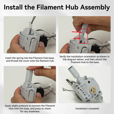 Step-by-step assembly of 5 Way Filament Hub For Auto Switching And Multi Color Printing Compatible With Bambu Lab A1 And A1 Mini.