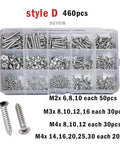 Durable Aluminum And Steel Pop Rivets Kit With Ten Sizes M1 M2 M3 M4 Cross Flat Head Self Tapping Fasteners 500 Piece Supply