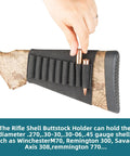 Elastic Rifle Shell Buttstock Holder For 9 Rounds on rifle with two shells loaded