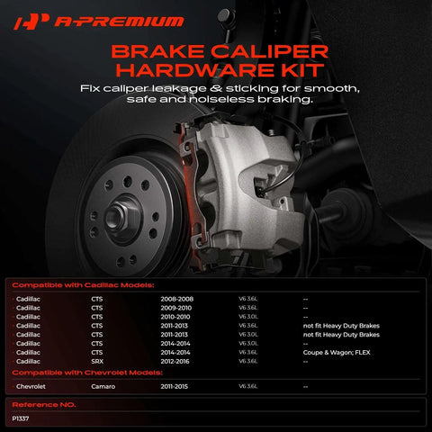 A-Premium Front Disc Brake Hardware Kit for Cadillac CTS and Camaro, brake caliper hardware kit, metal