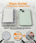 Front view: lock washer assortment kit, 445 pcs in divided plastic box; stainless steel M3–M12, with iPhone for scale