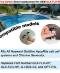 Flow Switch GLX-FLO-RP Replacement For Goldline Aquarite Salt System And Chlorine Generator with compatible models
