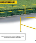 Heavy Duty Industrial Safety Railing 72 Long By 42 High Rock Solid Steel Pipe Guardrail with pre-drilled base for easy installation.