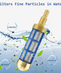Brass Pressure Washer Inlet Filter For Three Quarter Inch Hoses Water Suction Strainer displayed on watery background