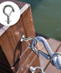 Heavy Duty Built To Last Stainless Steel M8 Hanger Bolts With Large Opening Hooks And Nuts For Swing Chairs Hammocks Racks Chains