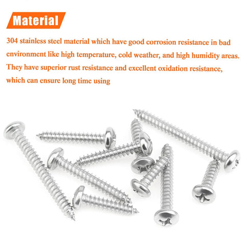 Top Shelf Size 12 Phillips Pan Head Wood Screws, Heavy Duty 304 Stainless Self Tapping Assortment Kit, showing various screws.