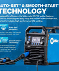 Dual-Voltage MIG Welder With Dyna-Pulse MIG Auto-Set And Program Modes for Aluminum, featuring Auto-Set and Smooth-Start.