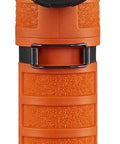 PolyTac 90X USB Right Angle LED Flashlight With Gear Keeper 500 Lumen 7000 Candela 167 Meter Beam Rechargeable Capable Orange