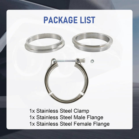 3 Inch V Band Flange And Clamp Kit Stainless Steel For Turbo Exhaust Downpipes Universal Fit Great For Racers And Tuners