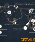 Two Lead Wiring Harness Kit 12V 40A Relay With Nylon Jacket, Plug-in 40A Relay, ATO Style Fuse, and Red Rocker Switch