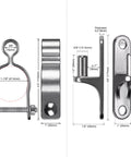 2 Pack Wall Mount Gate Hinges For Chain Link Fences One And Seven Eighths Inch Hinges With Five Eighths Inch Pins Durable Weather Resistant 304 Stainless Steel Pipe Wall Plate Gate Hardware For Farm And Yard Applications dimensions diagram