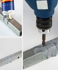 Application of Two Part Pro Grade Industrial Strength Metal Bonding Paste For Structural Restoration High Temperature Adhesive Gel With Hardener Cold Weld Sealant For Pipes And Tough Surfaces Permanent Weld Substitute Without Welding Equipment on metal surface.