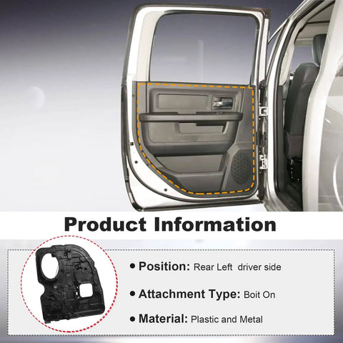 Rear Left Window Regulator Replacement For Ram Pickup Driver Side 2009-2020, OE Style Fit, 68045171AC Compatible installation view