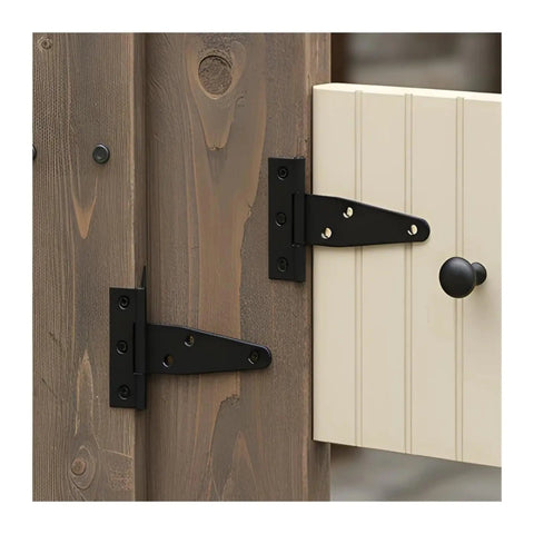 Black T Shape Iron Hinges With Screws Galvanized Strap Hinge For Doors Gates Sheds Cabinets Barns And Rooms Heavy Duty Hardware Delivers