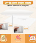 Shrink Paper Kit For Kids Complete Craft Set With 150 Pcs Sheets 130 Pcs Keychains And 100 Open Irons featuring frosted and glossy sheets