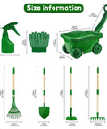 Kid Friendly Garden Tools Set With 7 Piece Wheelbarrow Kit Shovel Rake Leaf Rake Gloves And Spray Bottle For Backyard Fun