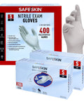 Front view: Safeskin nitrile exam gloves, disposable, powder-free, 400-count box, size Small