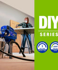 No Hassle Electric Airless Paint Sprayer Featuring Always On Prime Tech For Unthinned Paint And Stain in action, painting a project.