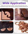 Copper Sheet Kit 18 Pcs in Three Sizes used in crafts, DIY jewelry, and electrical repairs highlighting wide application and versatility