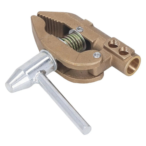 Practical 800 Amp Grounding Brass Welding Clamp With Durable Rubber Sleeve For Heavy Duty Metal Fabrication Jobs And Easy Installation On Various Surfaces Right Now.
