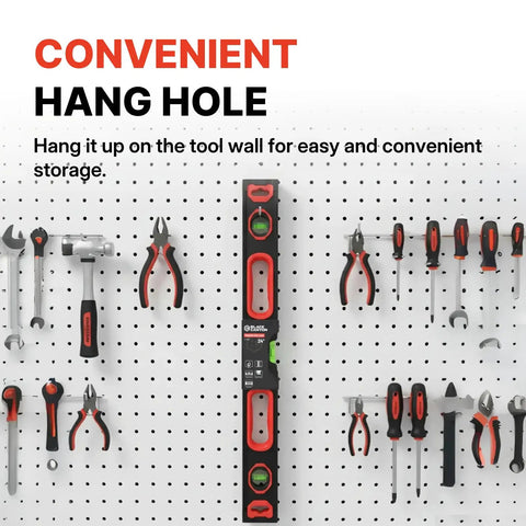 Heavy Duty 48 Inch Aluminum Box Level Featuring A Nifty Magnetic Base For Spot On Plumb And Level Reads Vertical Horizontal Vials Hang Loop The Go To Tool For Framing Carpentry Plumbing Construction Sites